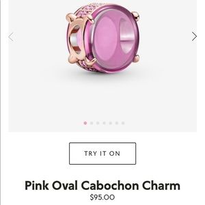 Pandora pink oval cabochon charm